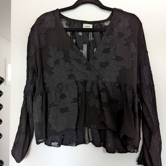 Wilfred black transparent applique blouse - Picture 1 of 2